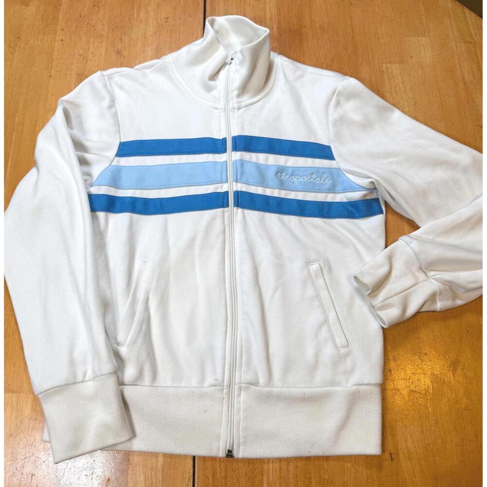 Y2K AEROPOSTALE Aero womens‎ Athletics Varsity Jacket Coat Sweatshirt L Full Zip